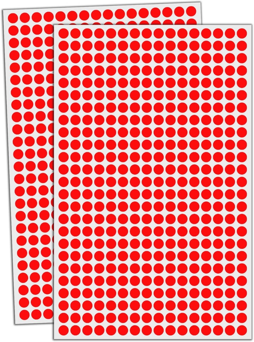 6000 Stuks - 8mm Ronde Gekleurde Stickers voor Puntstickers en Etiketten