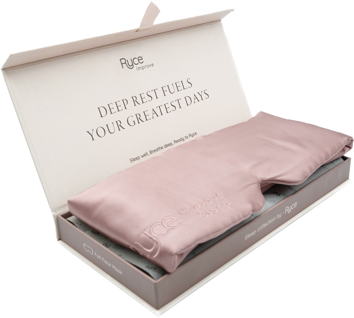 Bol.com Ryce® Zijden Slaapmasker - Oogmasker - Vrouwen & Mannen - Full Cover - Cadeau - Roze aanbieding