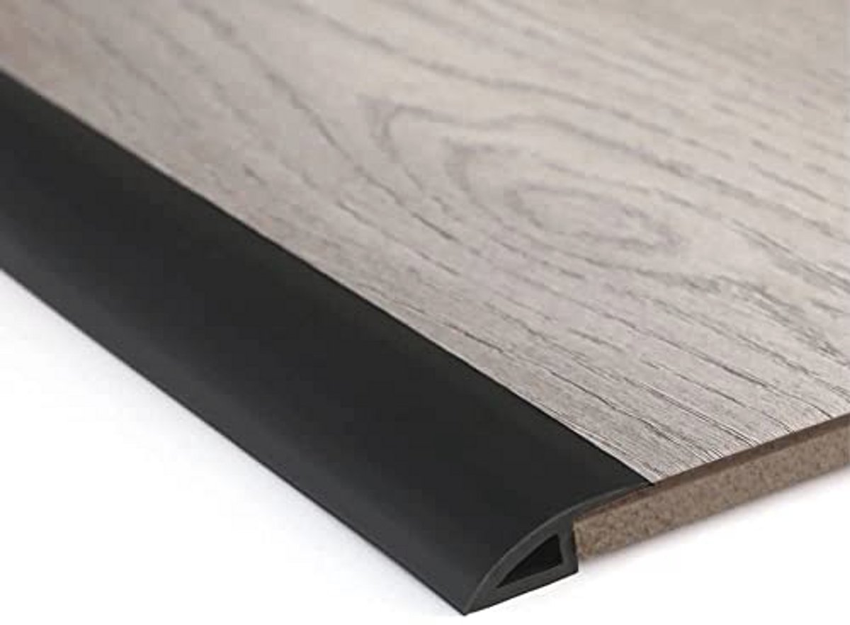 Zwarte Overgangsprofiel voor Vloeren - Zelfklevende Drempelband voor PVC en Laminaat - Vloerverbindingsstrip 10 mm