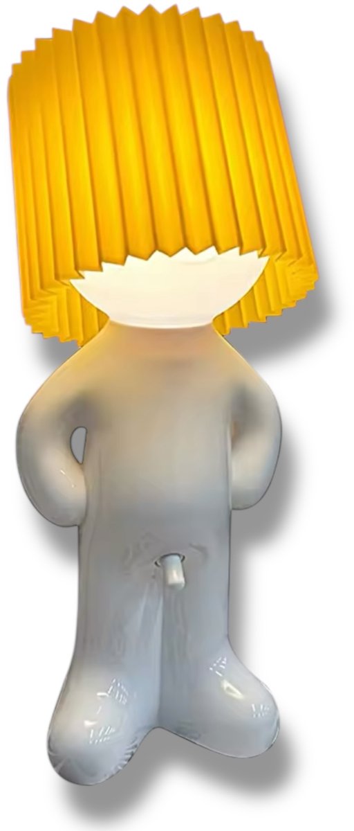 MR Lightdick Bureaulamp – Gele Kap – Speelse LED Tafellamp met USB-C – Vrolijk & Modern Design