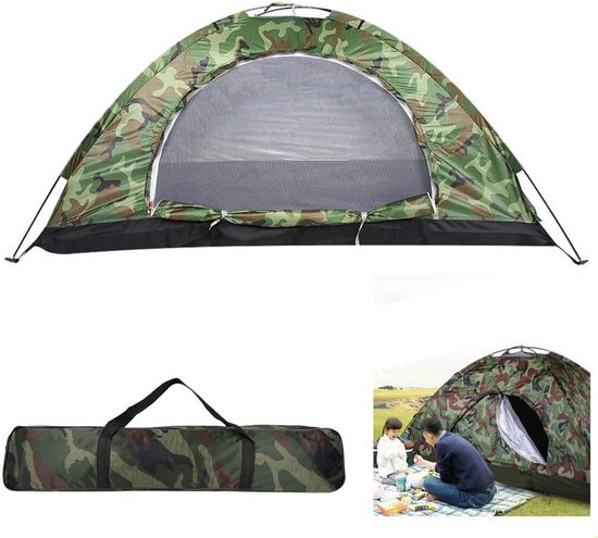 1 persoon pop-up tent camouflage tent, opvouwbare lichtgewicht ademende draagbare tent, waterdichte UV-bescherming tent met draagtas, camping wandelen