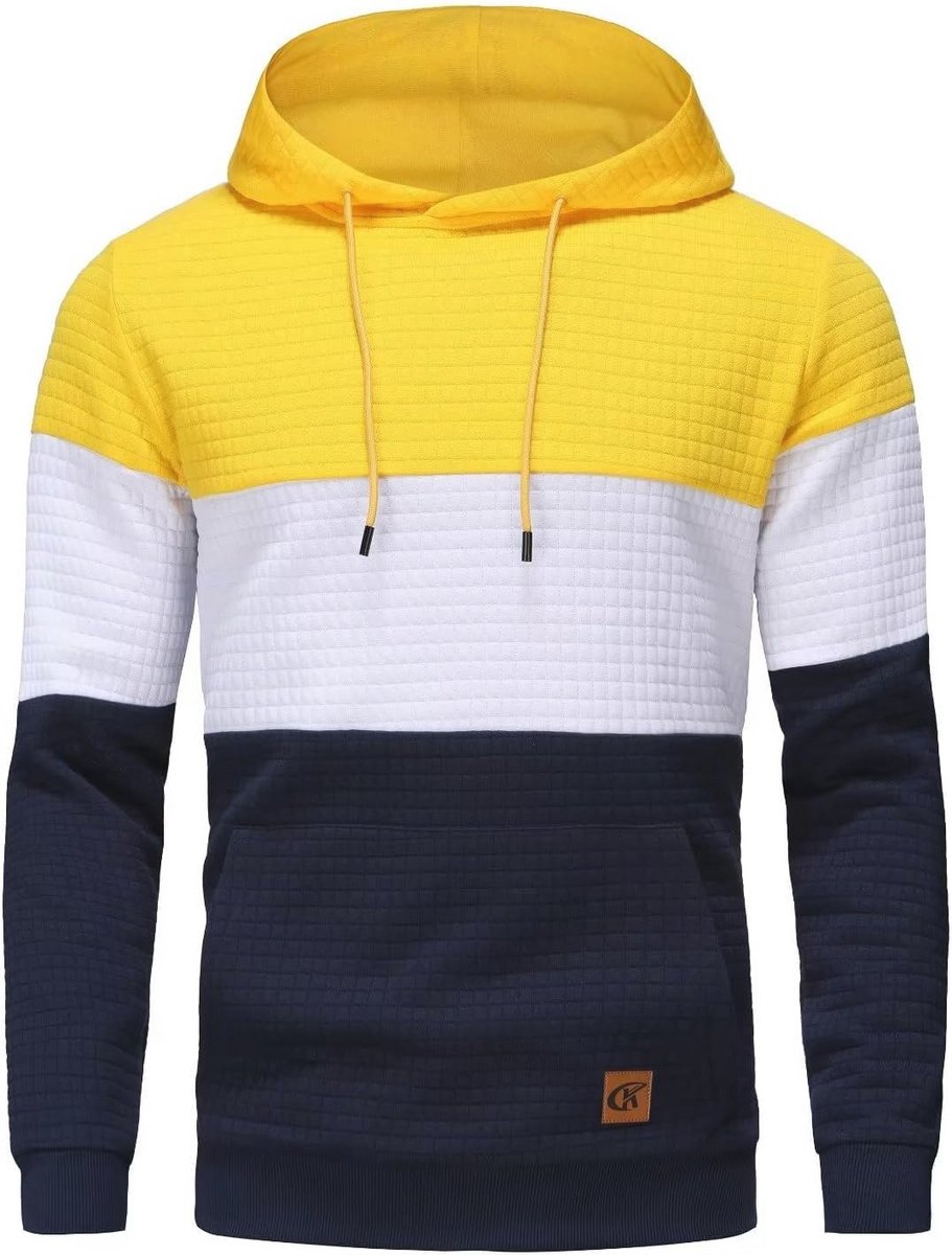 Heren Pullover Hoodies met Kraag, Lange Mouwen en Kanga Zakken