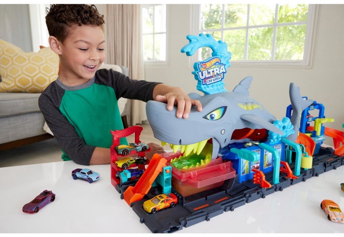 Hot Wheels City Haaienaanval in de autowasserette - Met speelgoedauto met kleurverrassing — afbeelding 11