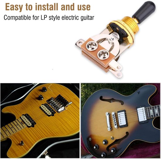 Pick-upschakelaars voor gitaar, koperen punt, 3-weg schakelaar voor elektrische gitaaronderdelen, LP EPI-accessoires (zilver zwart goud 3,5 mm