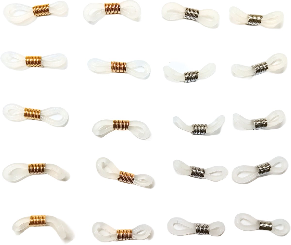 Art & Pearls - 20 rubbers bril - 10 zilverkleur & 10 verguld