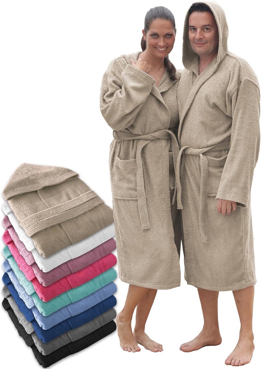 Unisex Badjas met Capuchon van 100% Katoen - Zacht en Comfortabel - 400g