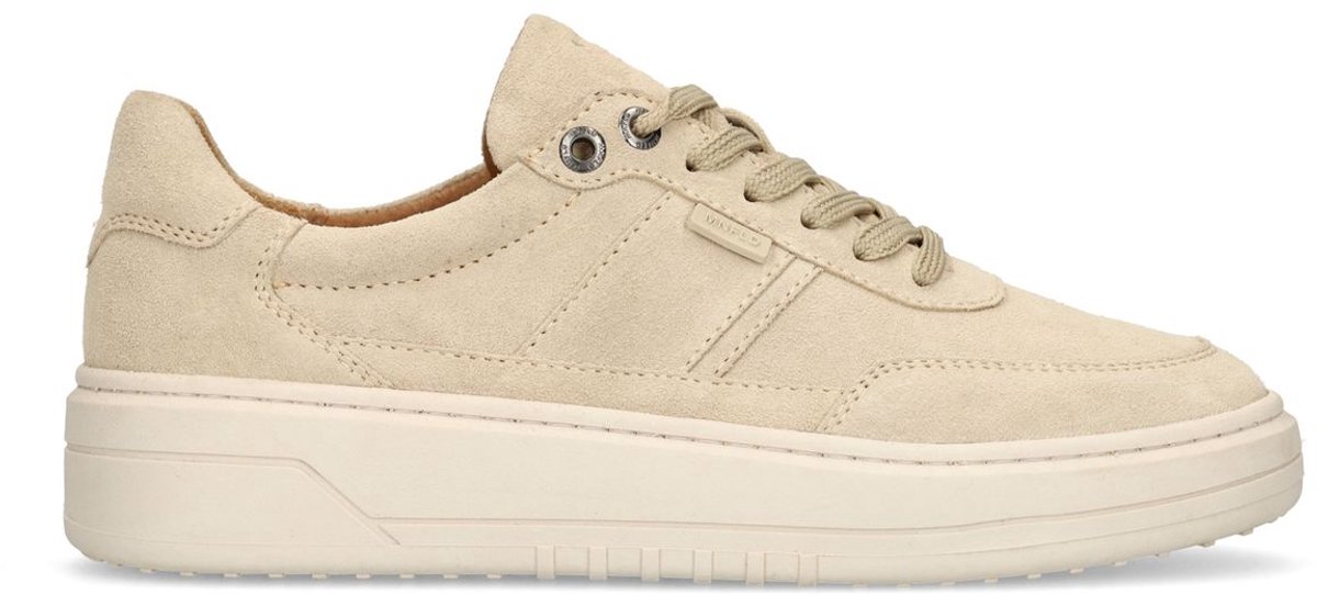 Manfield - Heren - Beige suède sneakers - Maat 47