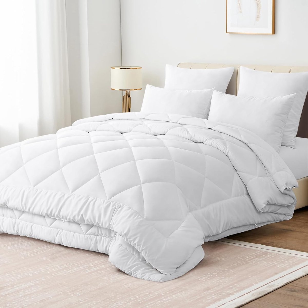Candala Winter Dekbed, 200 x 200 cm, 4 seizoenen, zomer, winter, dekbed om te knopen, 2-delige set, 200 x 200 cm, dun licht 150 g/m² zomerdekbed en 300 g/m² dekbed voor het hele jaar, vierseizoenendekbed