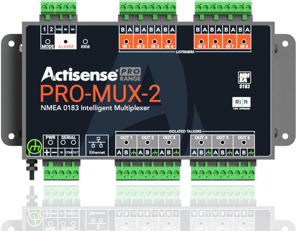 Actisense PRO-MUX-2 NMEA Multiplexer 8 OPTO in, 6 ISO-Drive uit, serieel en ethernet