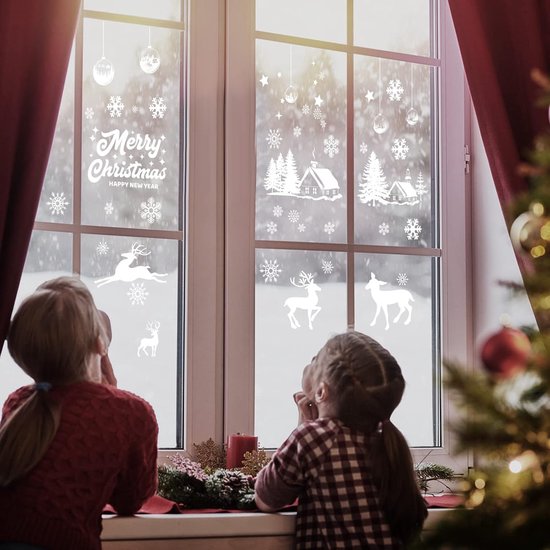 260 Raamdecoratie Sneeuwvlokken Raamfoto's Verwijderbare Zelfklevende, Raamdecoratie Kerstmis PVC Kerstmisdecoratie Raam Herbruikbaar