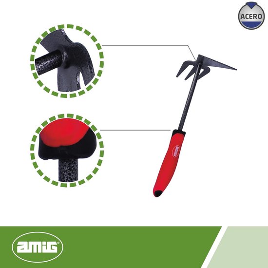 Tuinieren Vork Set met ABS-handvat en Stalen Behuizing - 33 cm - Rood-Zwart van Merkloos	 — afbeelding 5