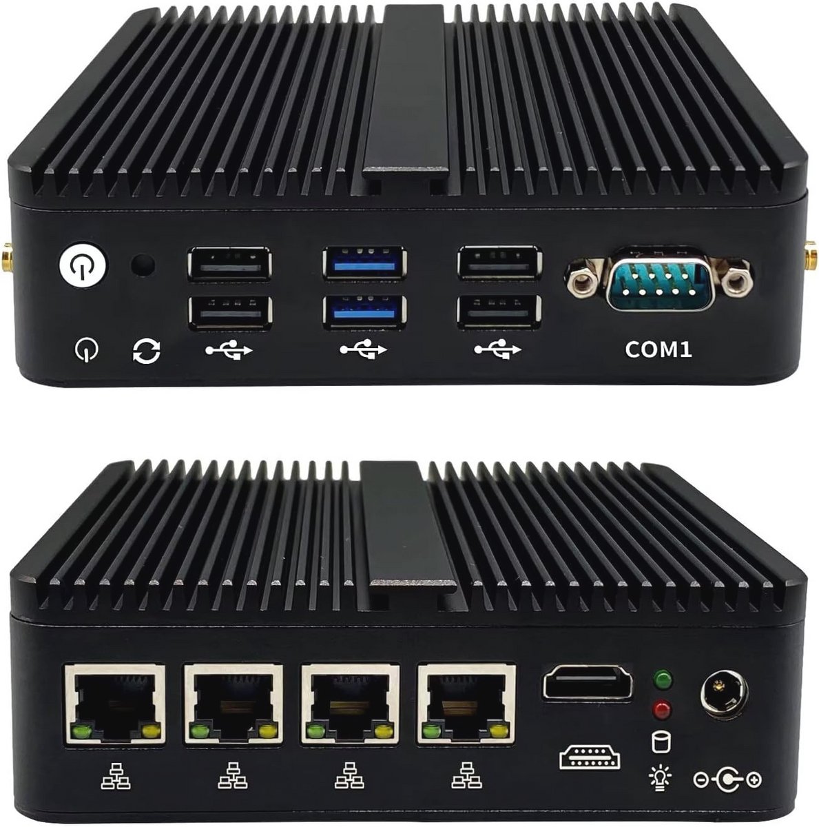 Mini PC Firewall Quad Core met 8GB RAM en 128GB SSD - Fanless Router met 4 x 2.5GbE LAN, WIFI & Bluetooth