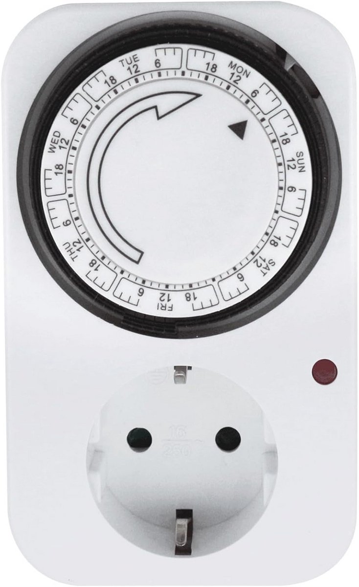 Mechanische timer met stopcontact - Wit - Slimme energieoplossing voor binnen