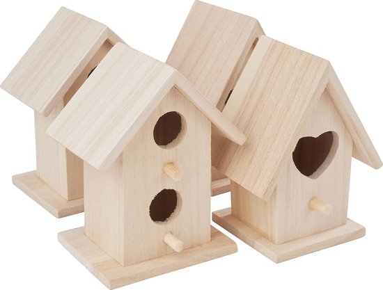 Kolibriehuizen om te nestelen, vogelhuisje met touw, houten Kolibriehuizen om te nestelen, vogelhuisje met touw, houten