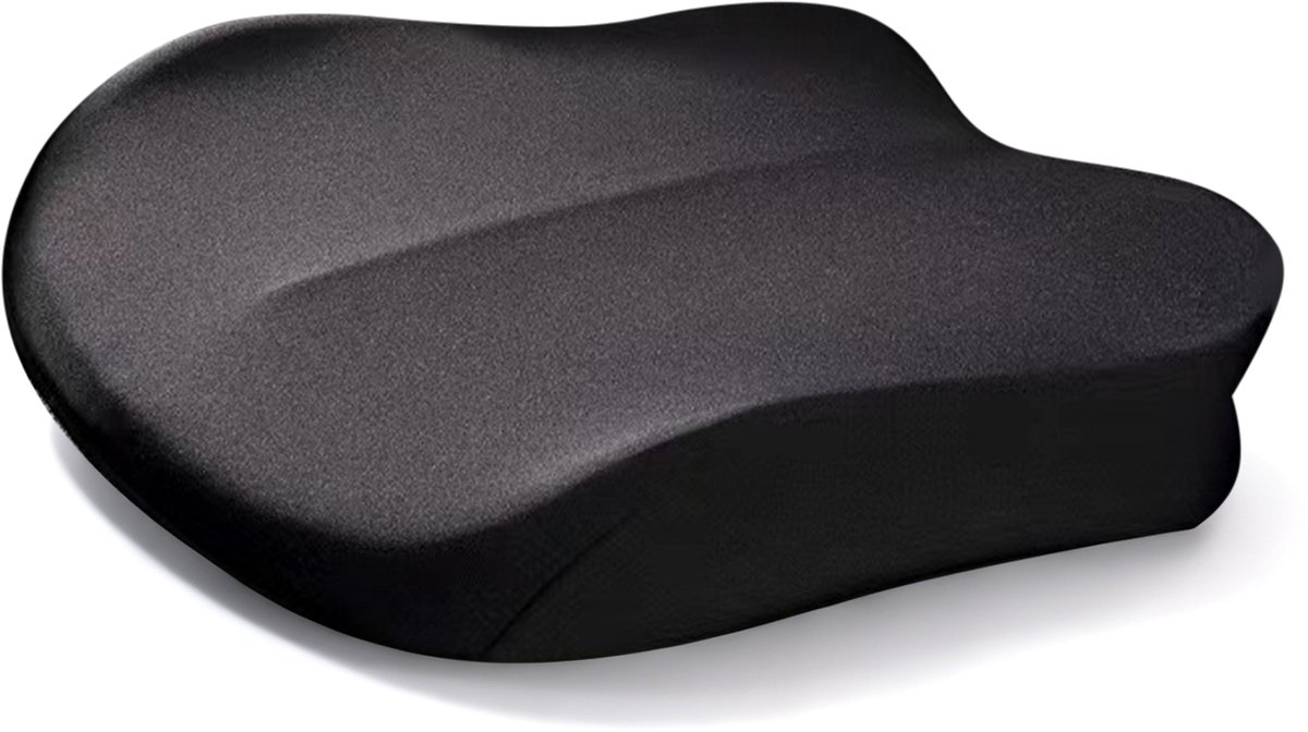 Zitkussen auton - Verhoogkussen auto - Zitkussen auto - Traagschuim Stoelkussen - 42*42*10cm - Zwart - 1 stuk