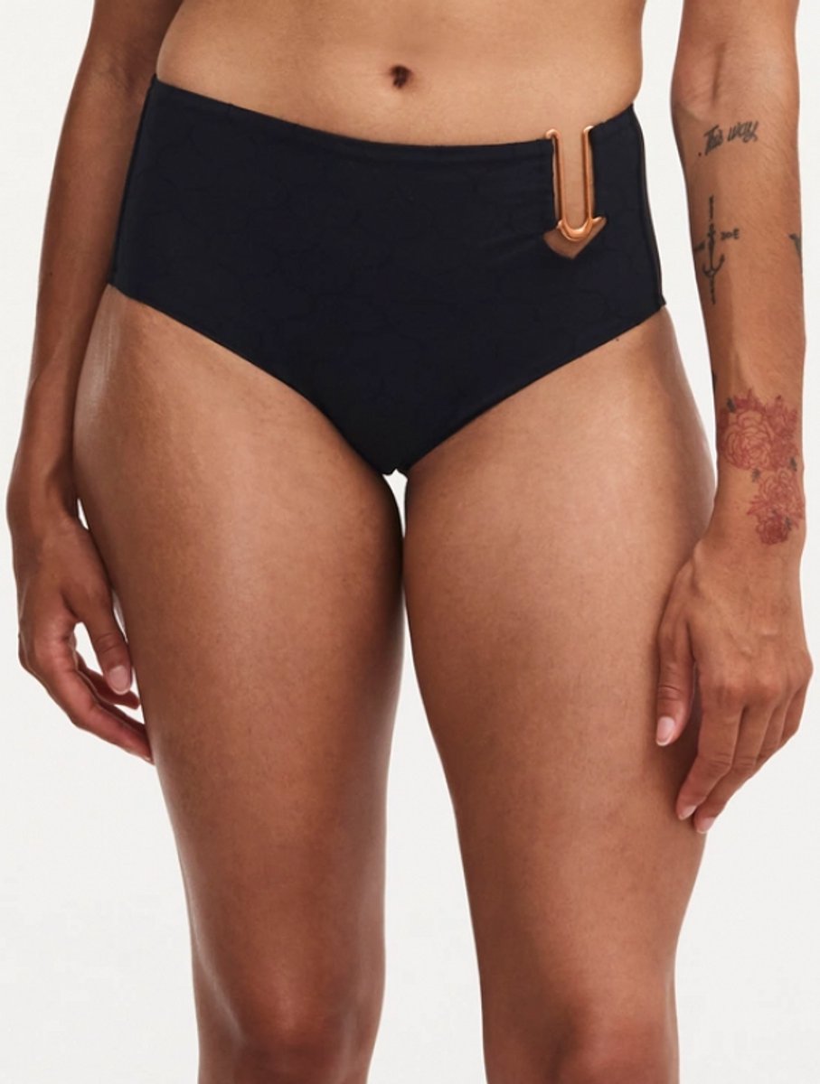 Chantelle Glow - bikinislip taille - maat 38 - zwart - C15T80-011