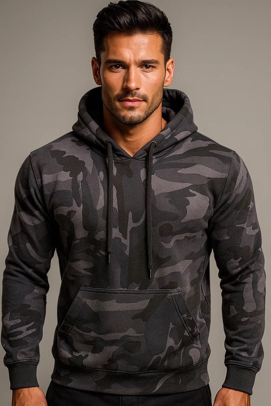 JC Blue Grey Camouflage Hooded Hoodie Men - Taille 4XL
