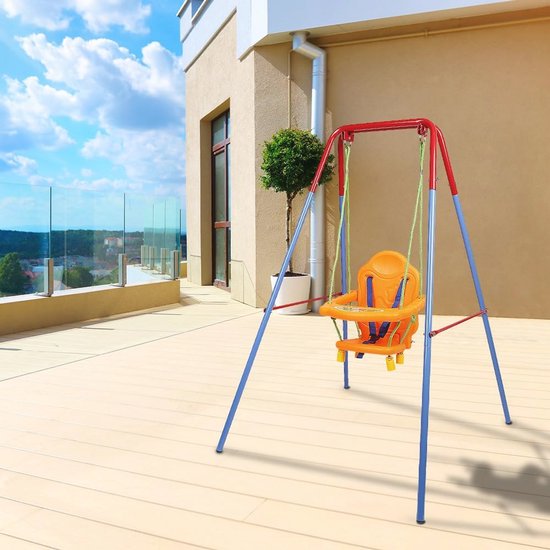 3-in-1 Babyschommel voor Binnen en Buiten, Met Metalen Standaard — afbeelding 3