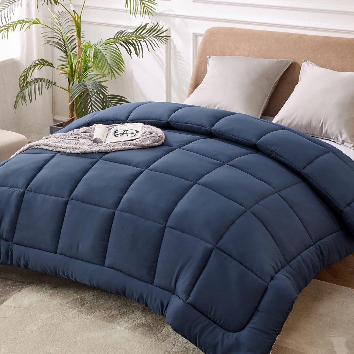 Candala Winterdekbed, warm en zacht, dekbed 200 x 200, winter 4 dekbed voor mensen met allergieën, blauw