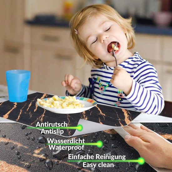 KitchenYeah© Placemats 6 stuks 45x30 cm Keuken Decoratie Placemats Afwasbaar Anti Slip Tafelmat Vinyl Onderlegger Eettafel - Strand - Duin - Gras - Zonsondergang - Zee
