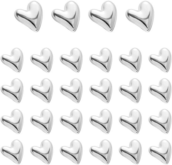 Foto: 40st hart koelkastmagneten schattig koelkastmagneten liefdeshart decoratieve magneten kleine schattige whiteboardmagneten voor thuis keuken kast auto decoratie zilver 