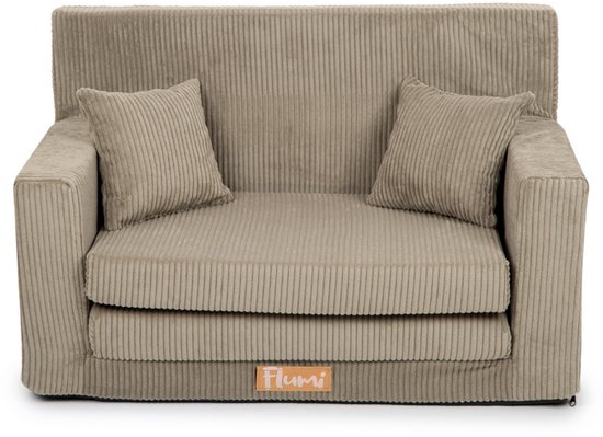 Canapé enfant pour bébés et jeunes enfants, dépliable en mousse 92 x 60 x 40 cm, velours côtelé beige