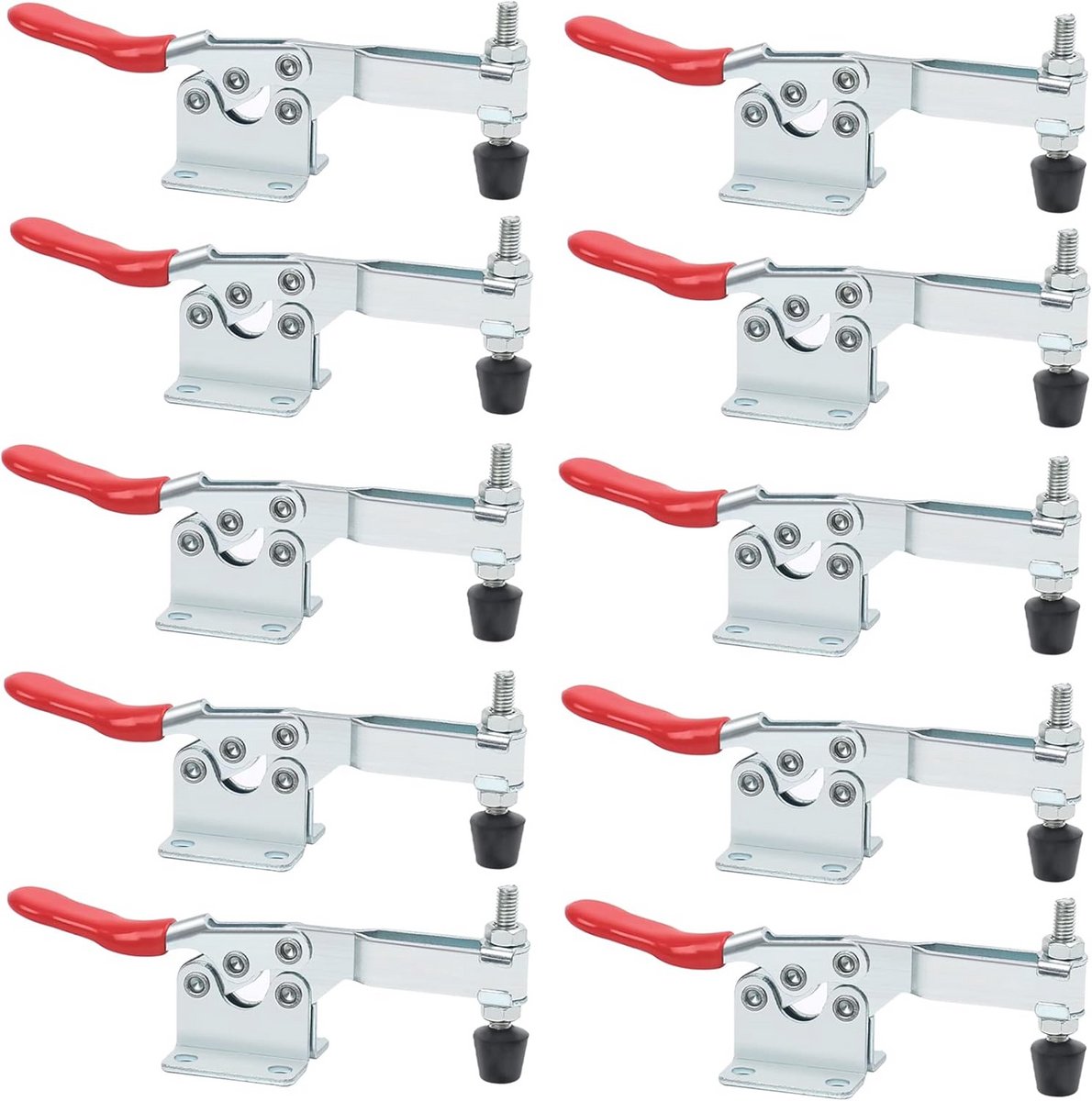 Verstelbare Kniehefboomspanners - Horizontale Snelspanners voor Houtbewerking en Lassen (10 stuks)