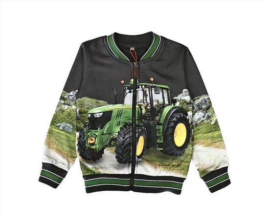 Gilet Doudoune Vintage John Deere – Noir, Taille Unique, Poches Zippées (polyester)