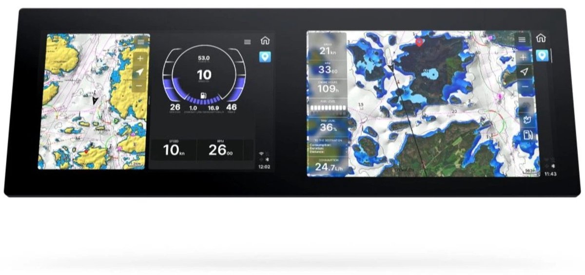 Q Display 210D multifunctioneel 12V 2x10" Display | Plotter, Navigatie en Audio