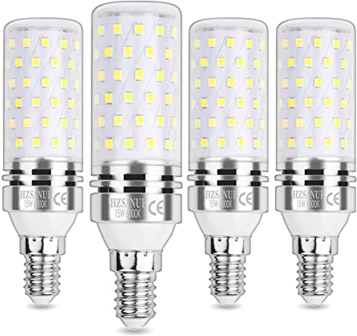 E14 LED Corn Bulbs 15W, 6000K Daglichtwit, Energiezuinig, 1700 Lumen, 4-Pack