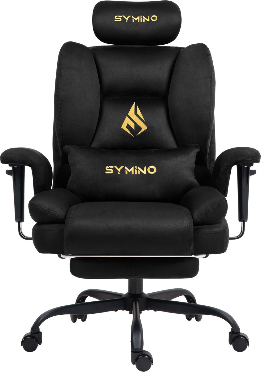Symino Gamingstoel Ergonomisch met Voetensteun - Zwart - afbeelding 2