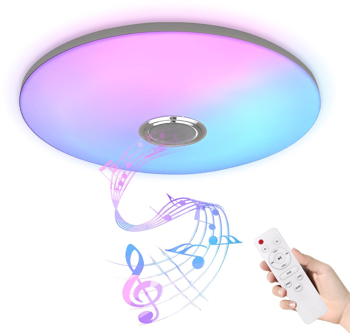 Aufun LED Plafondlamp 72W – Dimbaar – Bluetooth – Sterrenhemel voor meerdere kamers