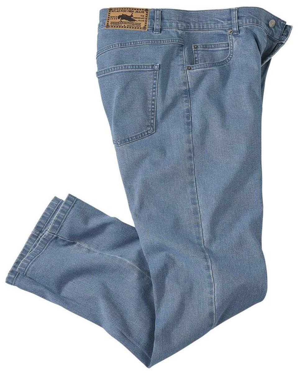 ATLAS FOR MEN - Licht blauwe regular stretch jeans - Heren - Verkrijgbaar in grote maten - W38