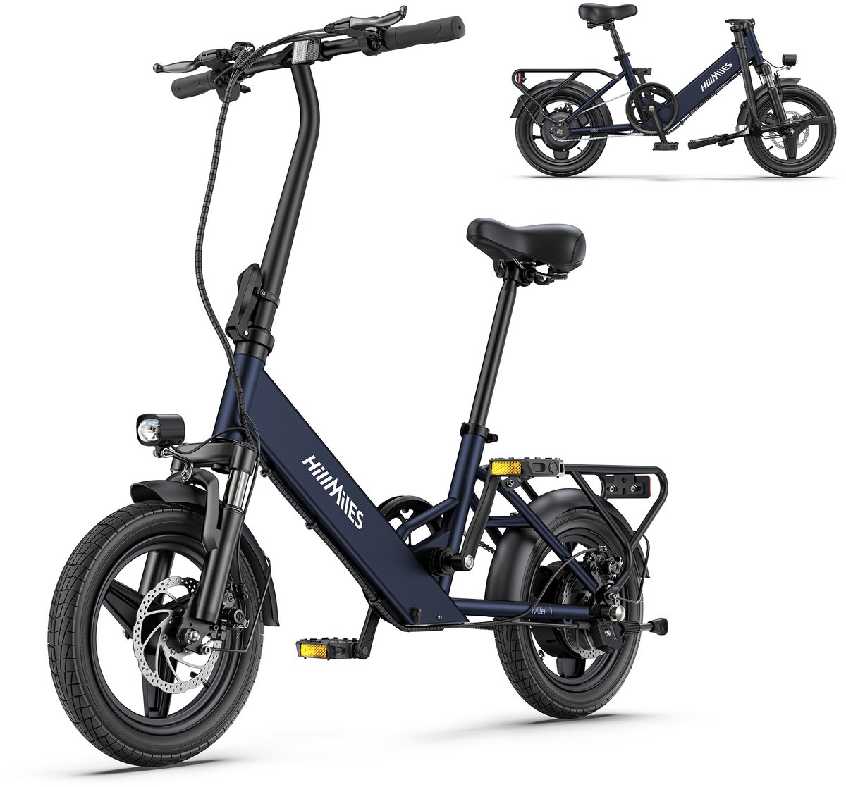 Elektrische Fiets - Motor 250W - Actieradius 60km - 14 Inch -25km/ - 48V/7.5Ah -vouwbaar E-bike -stads E-bikes & E-Nederland - blauw