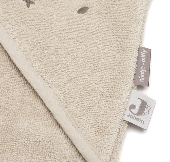 Jollein Badcape Baby - Jersey / Badstof - 75x75 cm - Miffy Warm - Sand van Merkloos — afbeelding 5