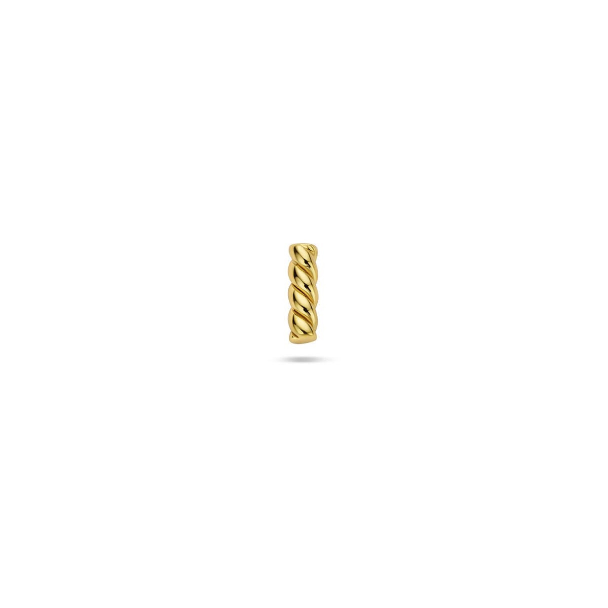 Zilveren vergulde flat back piercing gedraaide balk 6 mm 1 micron - 2