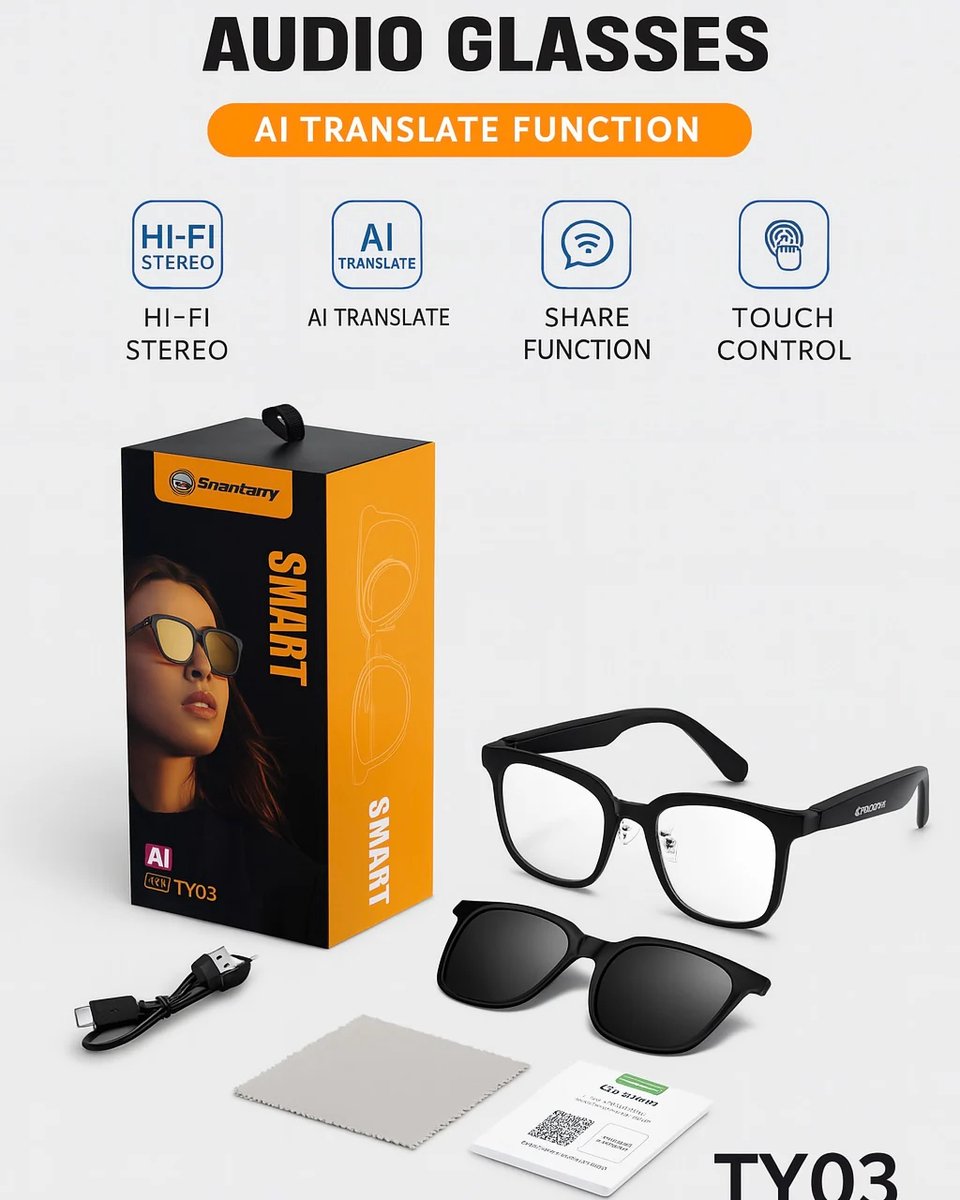 Smarbarry Ai Smart Audio Glasses - TY03 - Hands Free Calls - Bluetooth