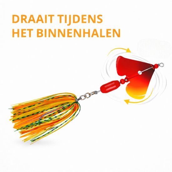 S&D - Buzzbait Set 6 Stuks - Spinnerbait Hart Kunstaas 19g - Voor Snoek, Baars, Roofvis & Forel van S&D — afbeelding 3