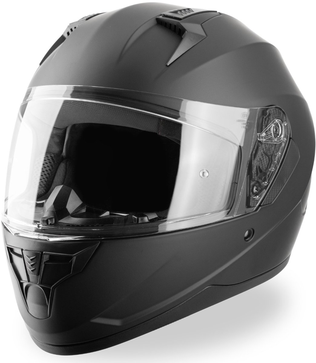 VINZ Vigo Integraalhelm - ECE 22.06 gekeurde Helm Scooter, Motor & Brommer - Heren & Dames - Mat Zwart - XS