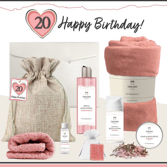 Geschenkset 20 Happy Birthday 8 Producten 1210 Gram Cadeau geschenkset-20-happy-birthday-8-producten-1210-gram-cadeau