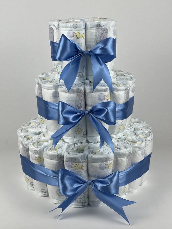 Foto: Chouette chouette luiertaart jongen kraamcadeau geboorte jongen babyshower basic 64 diep blauw