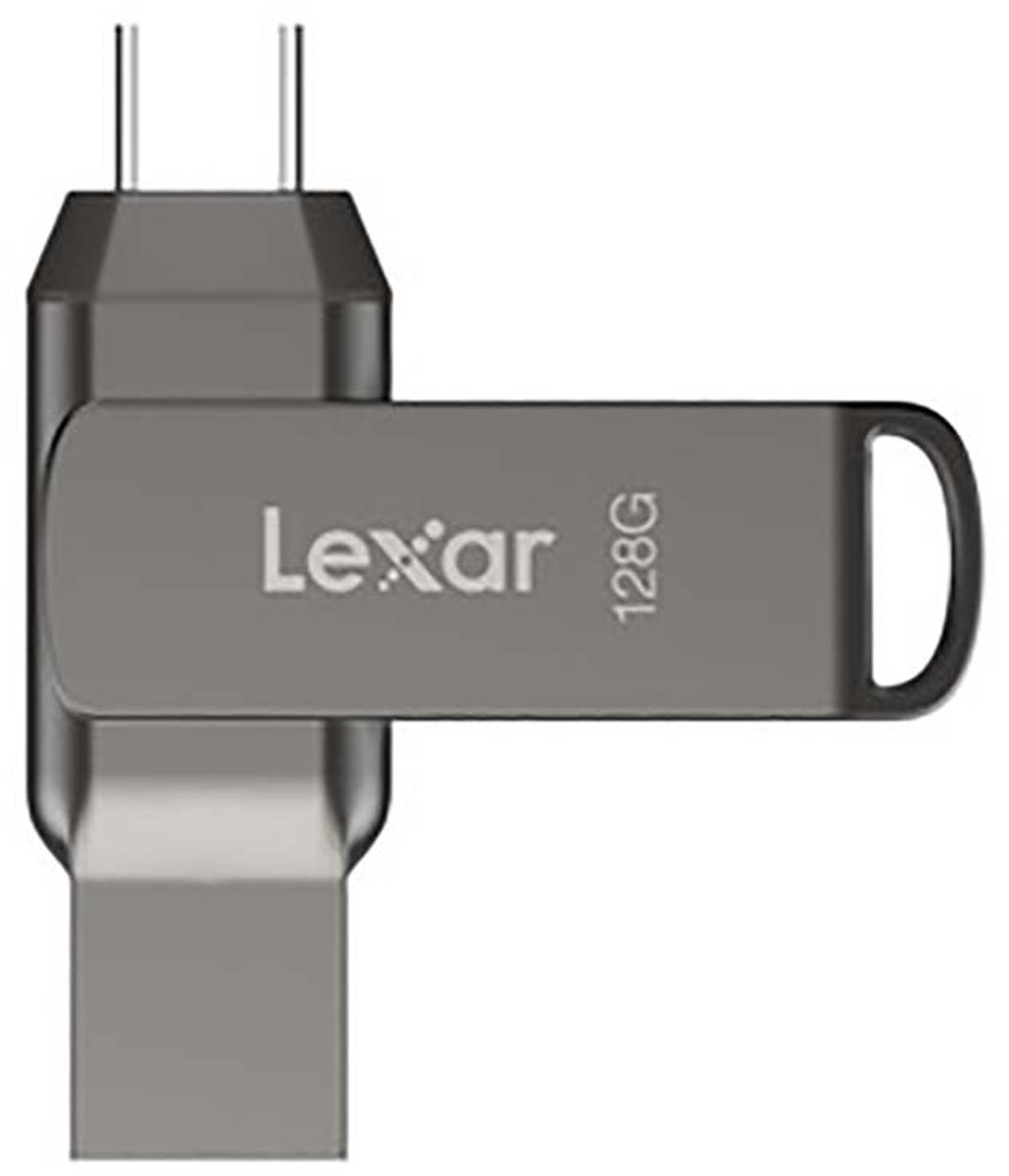 Lexar JumpDrive Dual Drive D400 USB 3.1 Type-C 128GB Grijs