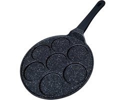 Signature Home, Pannenkoekenpan voor 7 Personen met Minerale Antiaanbaklaag, Zwart