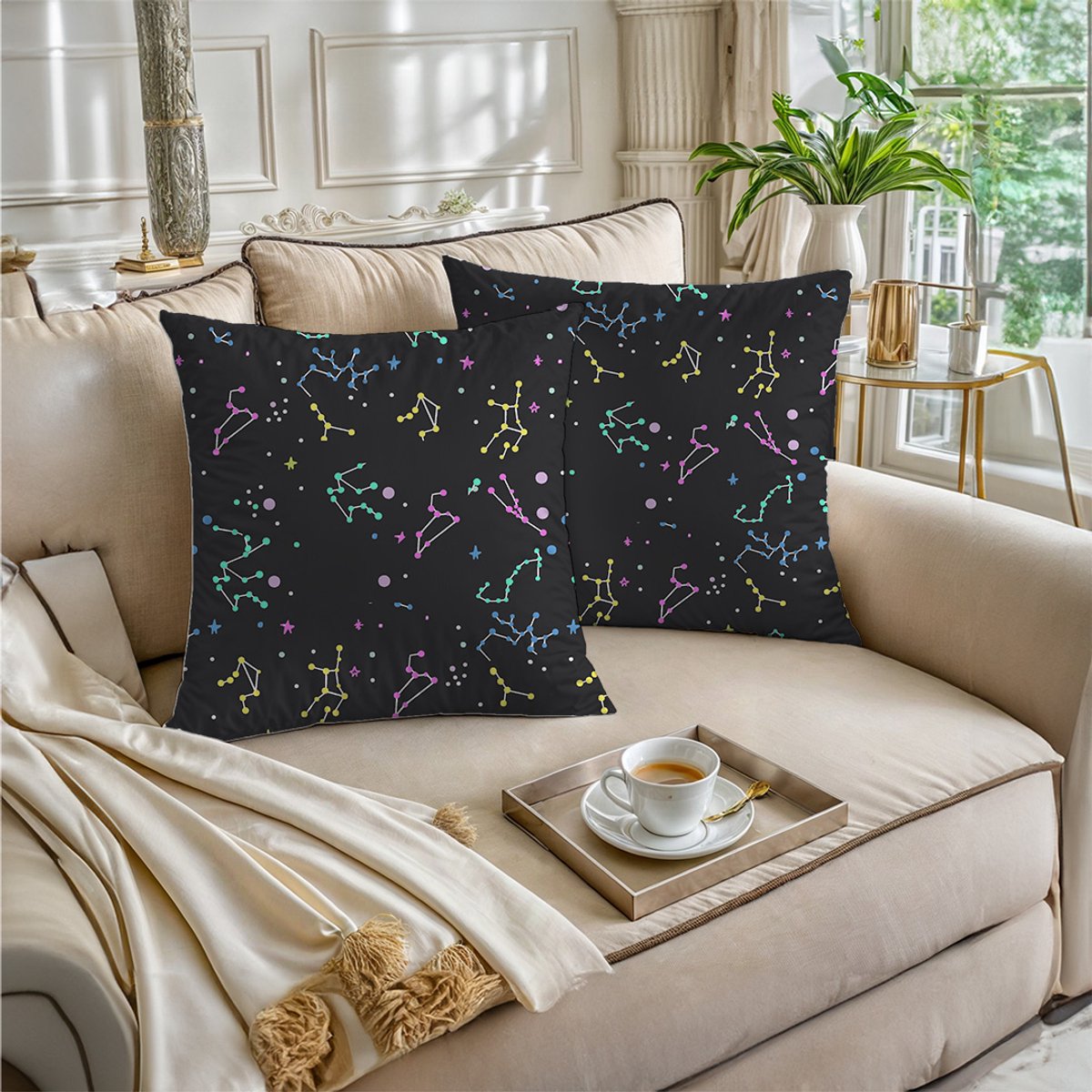 Boraboi® Luxe Decoratieve Kussenhoezen set van 2 , Zachte Suède Touch- 45x45cm -(Roze,Wit,Zwart,Groen)