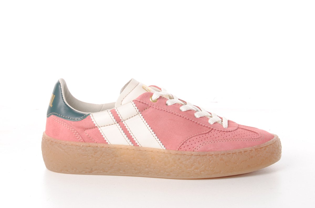 Caval dames sneaker asymmetrisch in roze suede