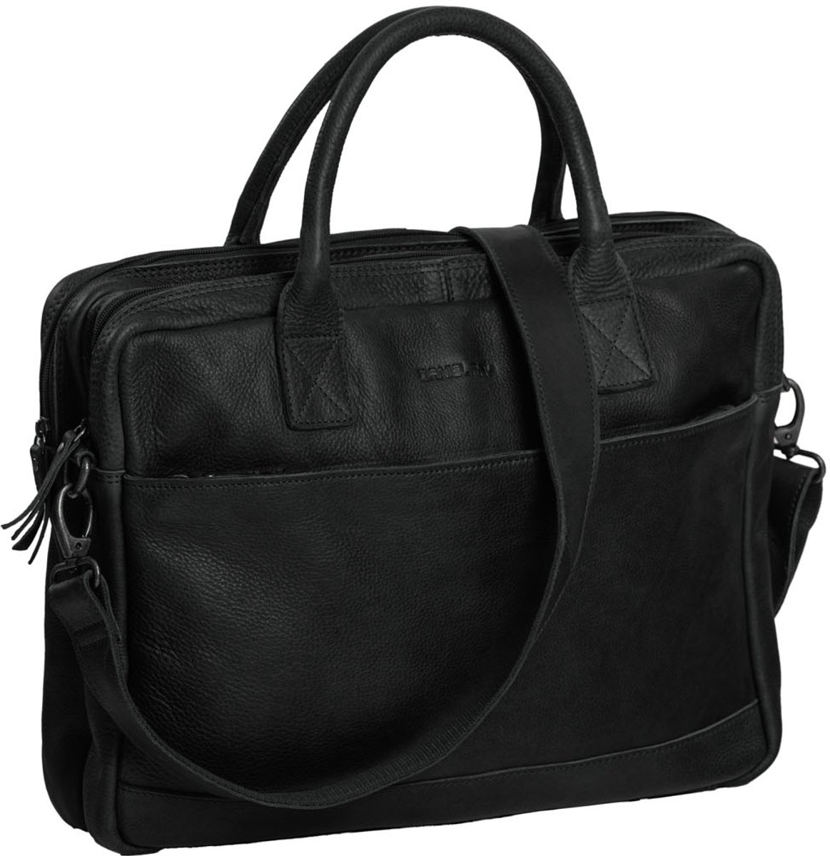 Daniel Ray Greensboro Leren Laptoptas 15 inch - Zwart