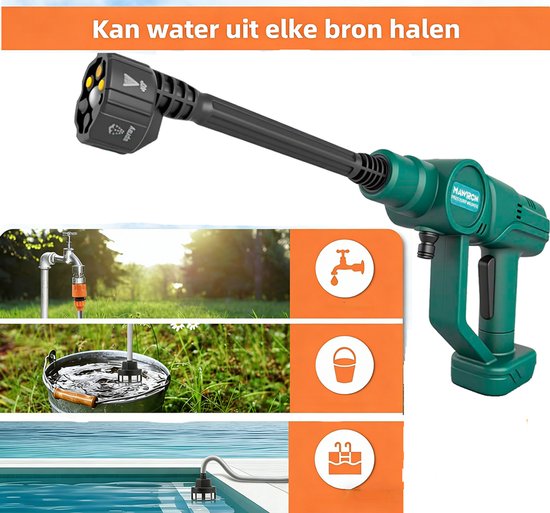 Draadloze Hogedrukreiniger – Draagbare krachtige reiniger voor buiten, auto, huis, vloeren & tuin