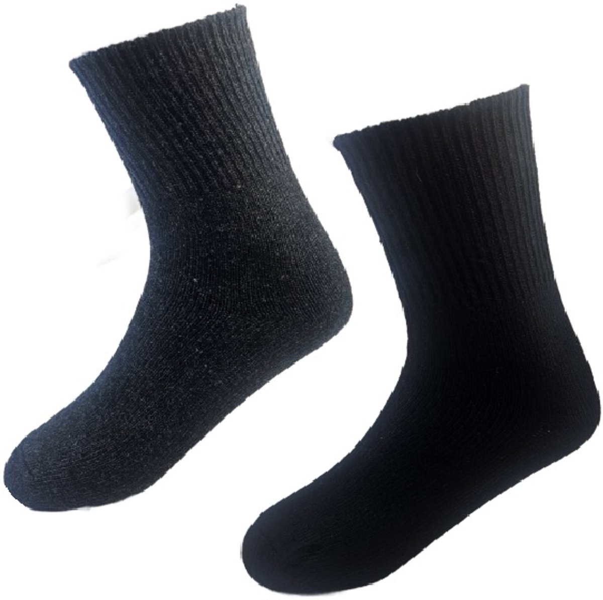 BamBella ® - 2 paar Sokken - Wol - maat 36-41 - Alpaca schaap warme wollen dikke winter sokken - thermo Dames Heren zwart grijs