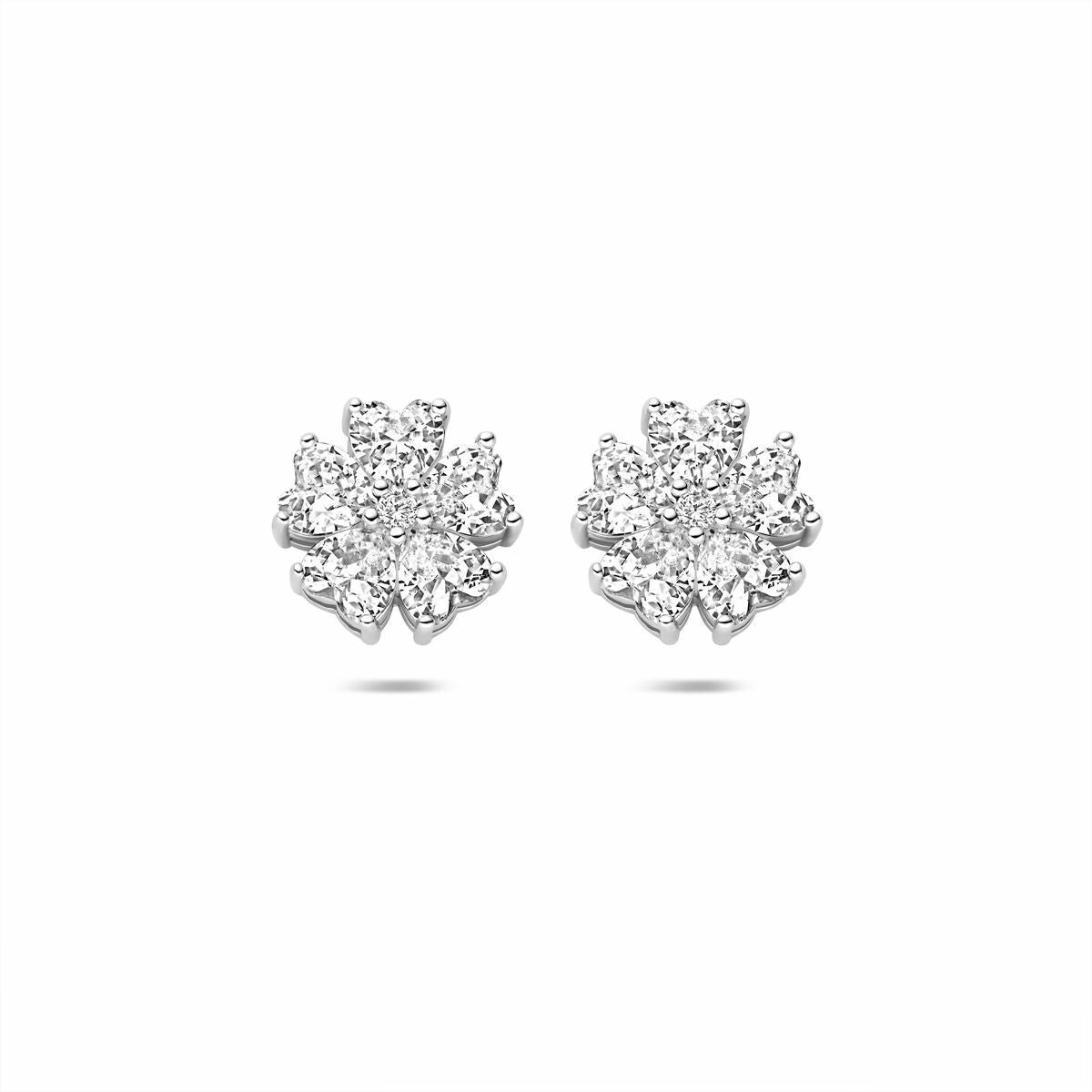 Zilveren gerhodineerde oorknoppen zirkonia 10,5 mm - 1342053