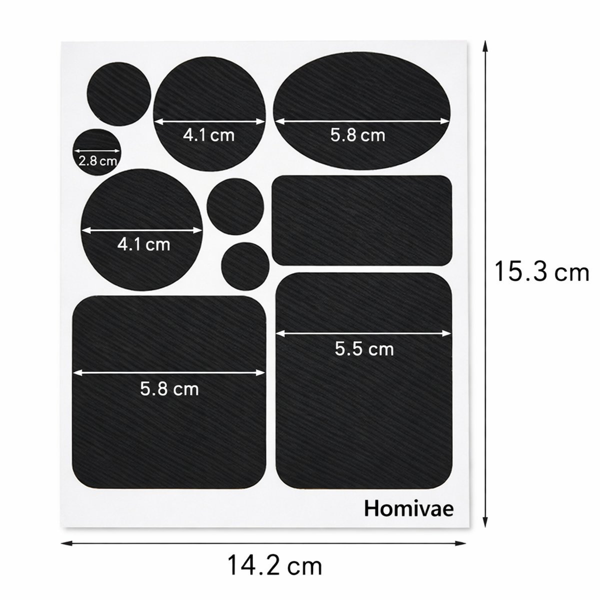 Homivae - Kleding Reparatie Patches - Zwart - 1 vel van 10 Stuks - Gaten in kleren maken - Gat in kleding repareren - Kledingreparatie
